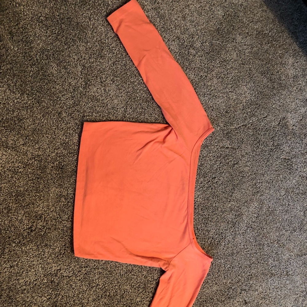 Orange long sleeve Hollister crop top